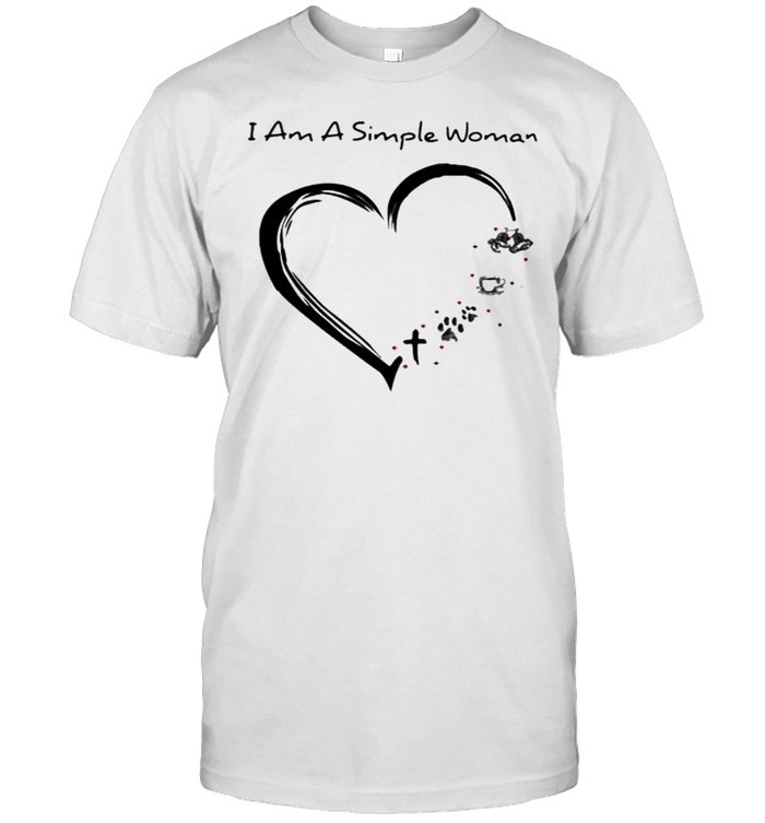 I Am A Simple Woman Triathlon Coffee Dog T-Shirt