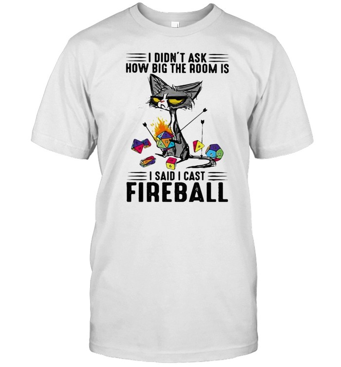 I Didnt Ask How Big The Room Is I Said I Cast Fireball Black Cat T-Shirt I Didnt Ask How Big The Room Is I Said I Cast Fireball Black Cat T-Shirt