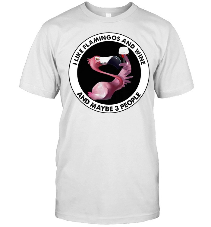 I Like Flamingo And Wine And Maybe 3 People T-Shirt