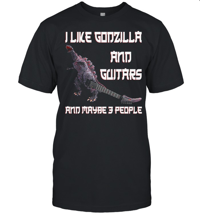 I Like Godzilla And Guitar T-Shirt