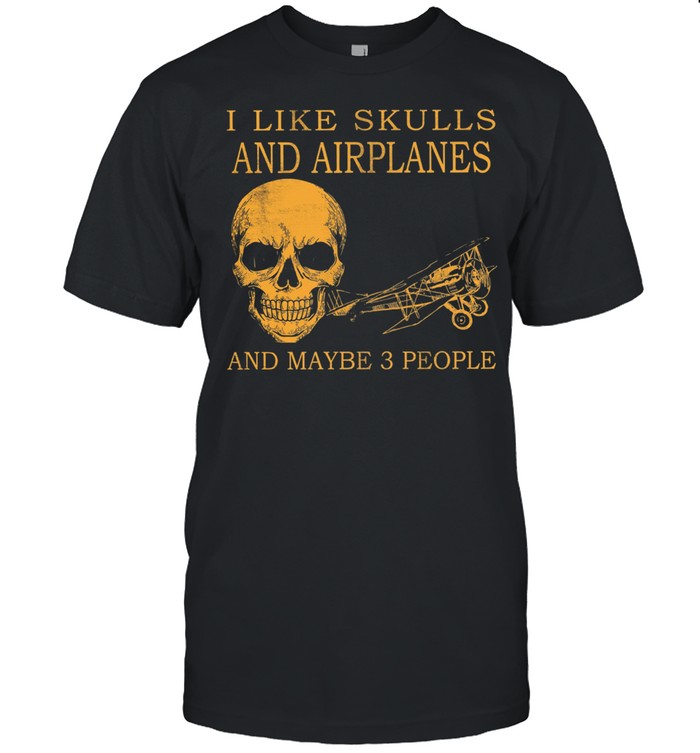 I Like Skulls And Airplanes And Maybe 3 People T-Shirt