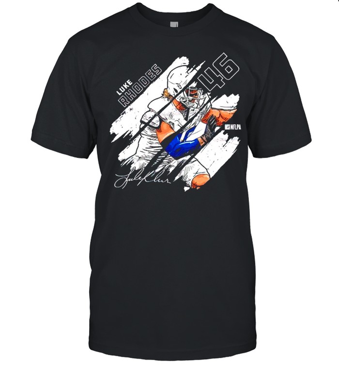 Indianapolis Football 46 Luke Rhodes Stripes Signature T-Shirt