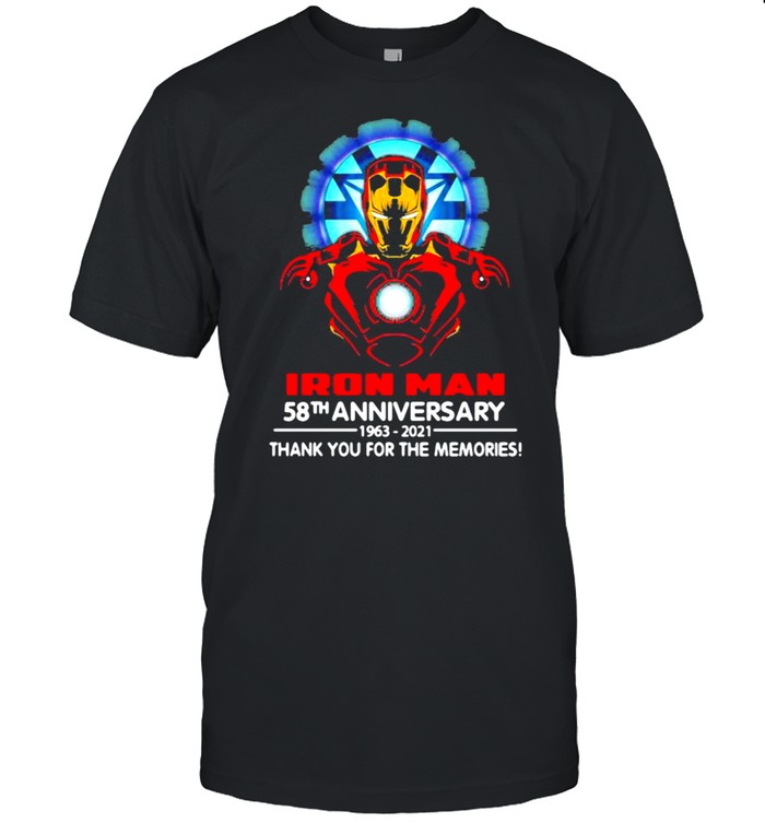Iron Man 58Th Anniversary 1963 2021 Thank You For The Memories T-Shirt