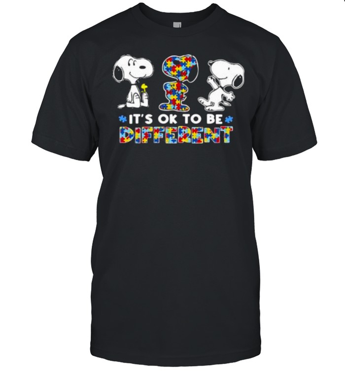 Its Ok To Be Different Snoopy Autism Awareness T-Shirt