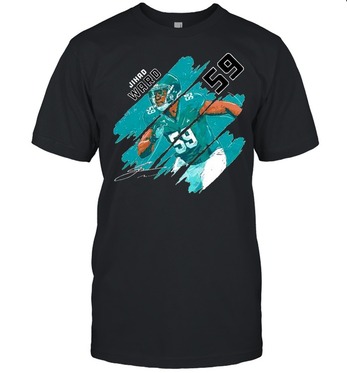 Jacksonville Jaguars 59 Jihad Ward Stripes Signature T-Shirt Jacksonville Jaguars 59 Jihad Ward Stripes Signature T-Shirt
