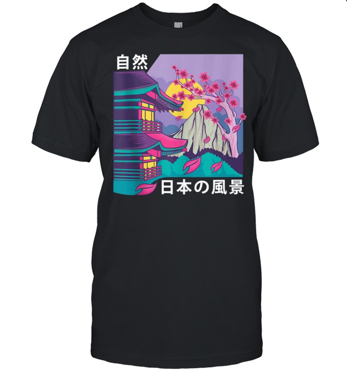 Japanese Landscape Cherry Blossoms Mountain Yoshino Japan T-Shirt