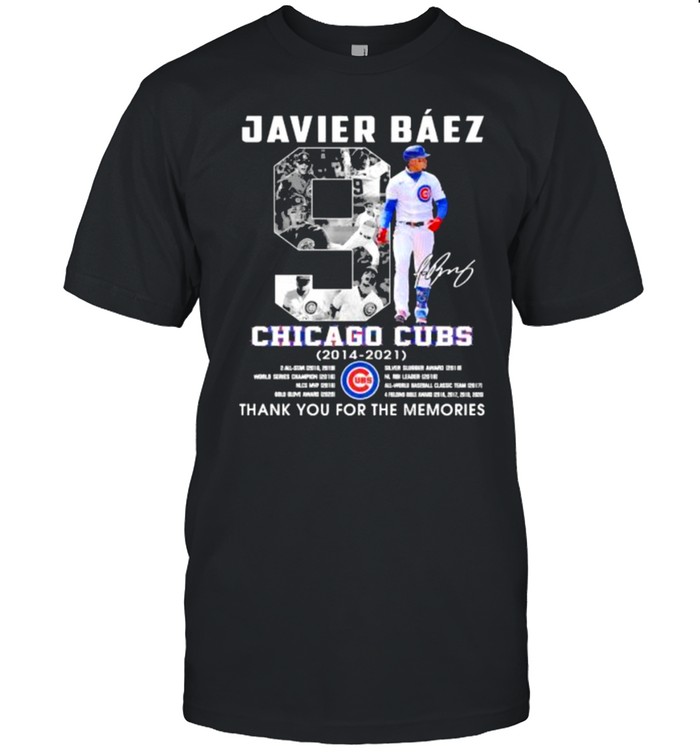 Javier Baez Chicago Cubs 2014 2021 Thank You For The Memories Signatures T-Shirt