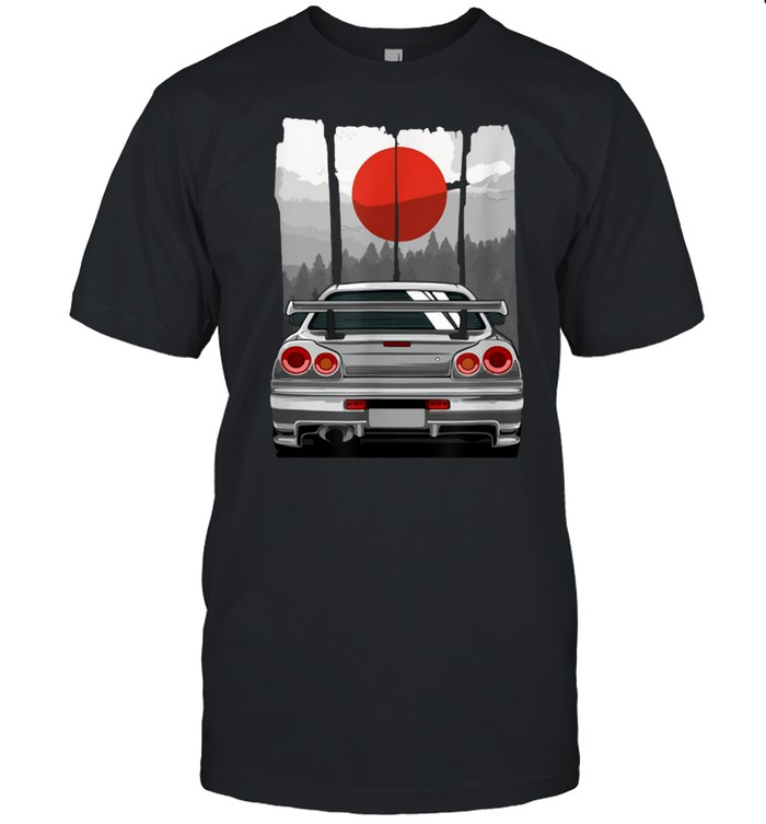 Jdm Skyline 34 Car Tuning Japan Rising Sun Drift T-Shirt Jdm Skyline 34 Car Tuning Japan Rising Sun Drift T-Shirt
