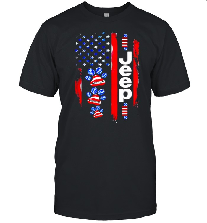 Jeep Dogs American Flag T-Shirt