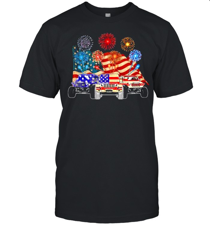 Jeep Firework American Flag T-Shirt