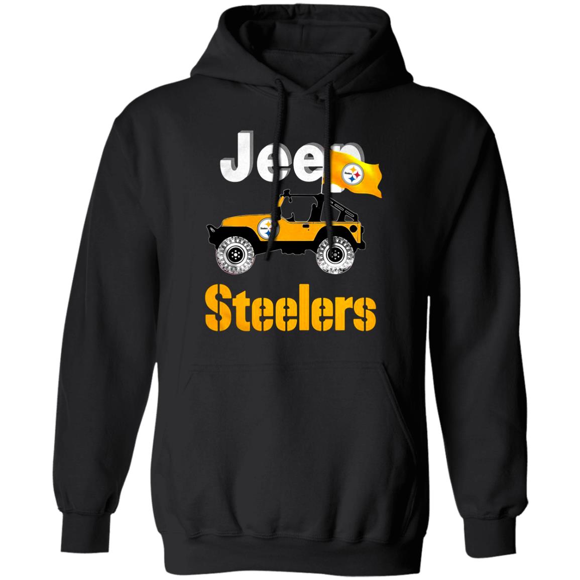 Jeep-Pittsburgh-Steelers G185 Gildan Pullover Hoodie 8 Oz. T-Shirt