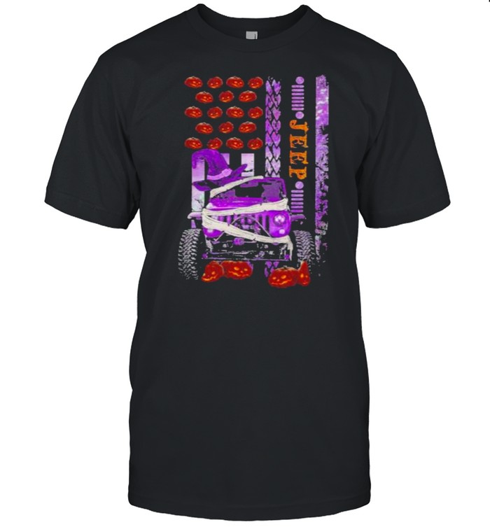 Jeep Pumkin Halloween Flag T-Shirt