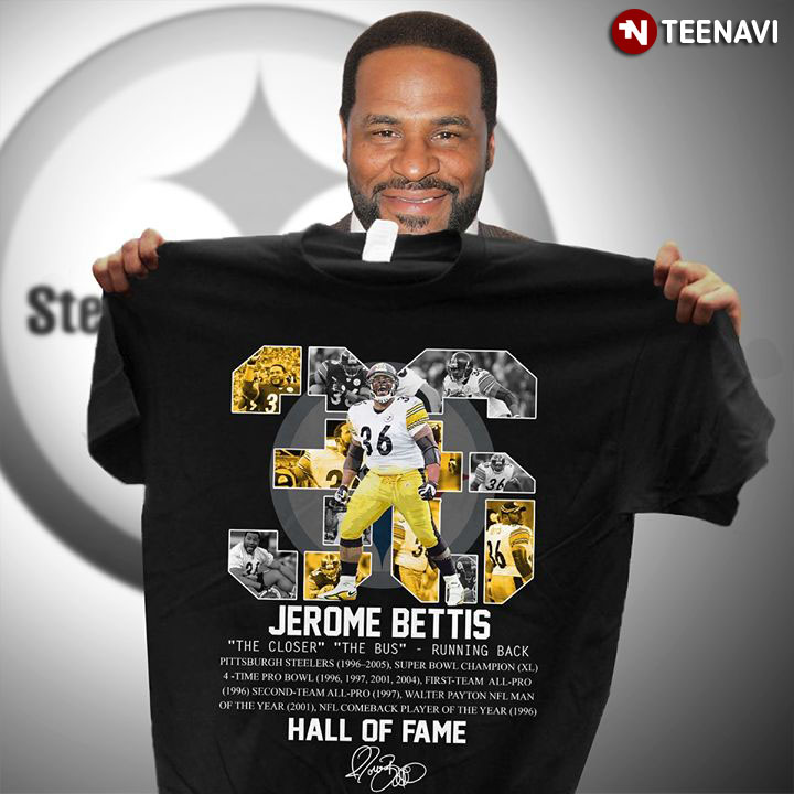 Jerome Bettis Pittsburgh Steelers Hall Of Fame Signature T-Shirt