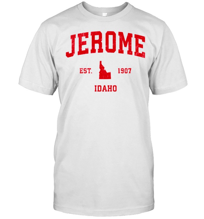 Jerome Idaho Id Vintage Sports Design Red Print T-Shirt