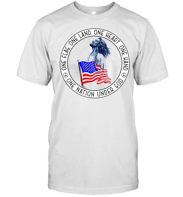 Jesus One Flag One Land One Heart One Hand One Nation Under God American Flag T-Shirt