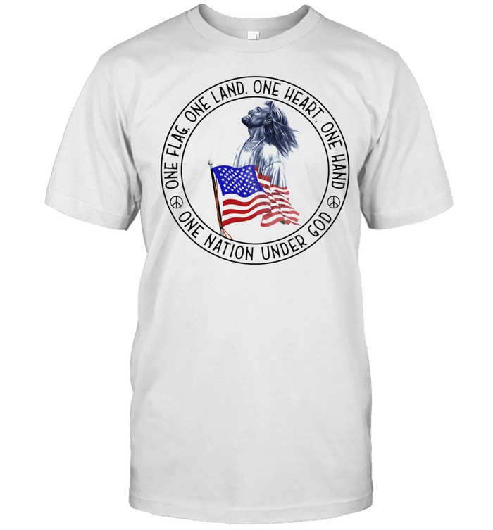 Jesus One Flag One Land One Heart One Hand One Nation Under God Us Flag T-Shirt