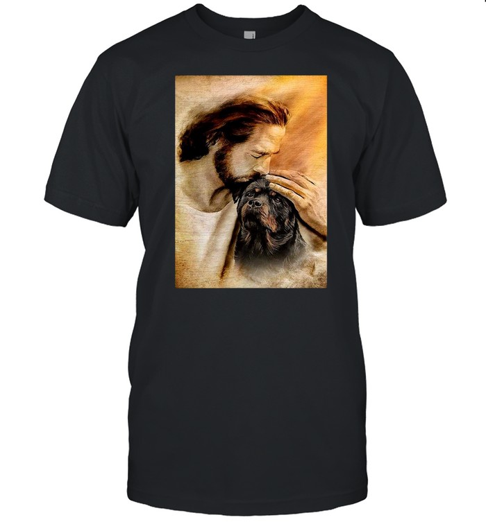 Jesus With Lovely Rottweiler For Rottweiler Lover T-Shirt Jesus With Lovely Rottweiler For Rottweiler Lover T-Shirt