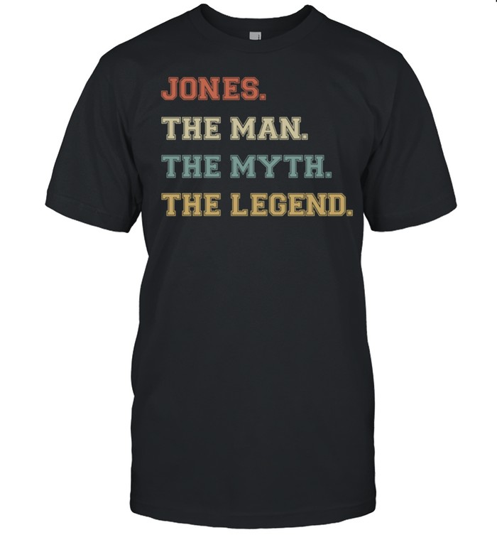 Jones Man Myth Legend Varsity Personalized Name T-Shirt Jones Man Myth Legend Varsity Personalized Name T-Shirt