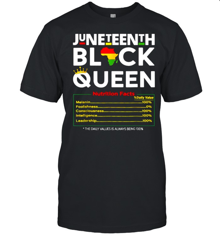 Juneteenth Black Queen Nutritional Facts 4Th Of July T-Shirt Juneteenth Black Queen Nutritional Facts 4Th Of July T-Shirt