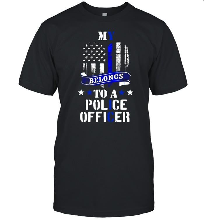 Law Enforcement My Heart Belongs To A Police Officer T-Shirt