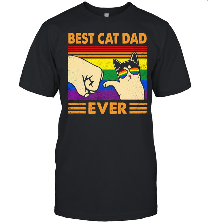 Lgbt Best Cat Dad Ever Vintage T-Shirt Lgbt Best Cat Dad Ever Vintage T-Shirt