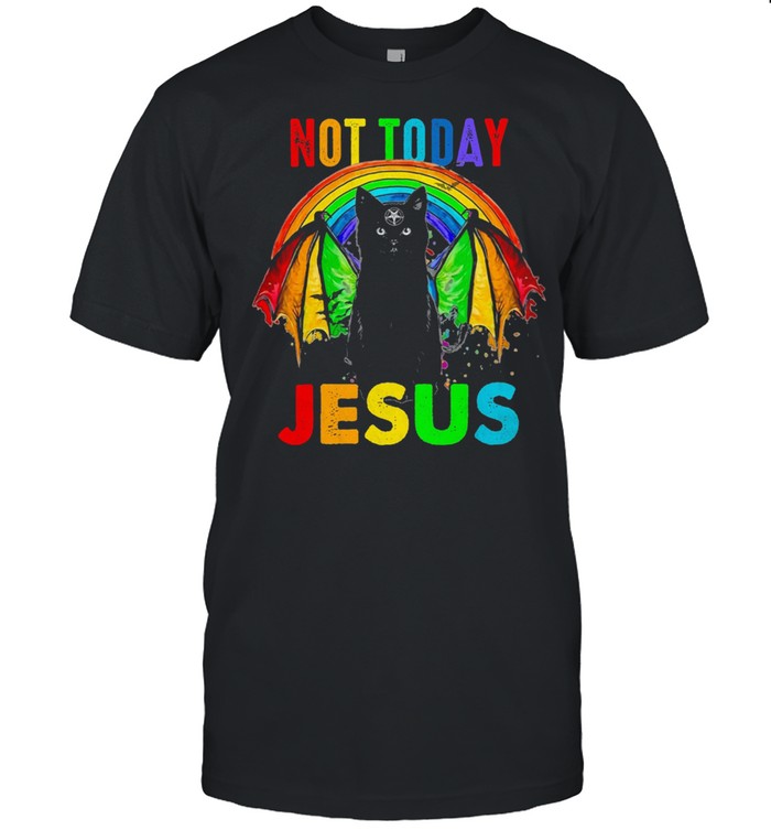 Lgbt Black Cat Not Today Jesus T-Shirt