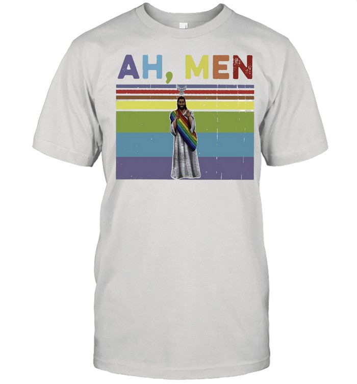 Lgbt Jesus Ah Men Vintage T-Shirt Lgbt Jesus Ah Men Vintage T-Shirt