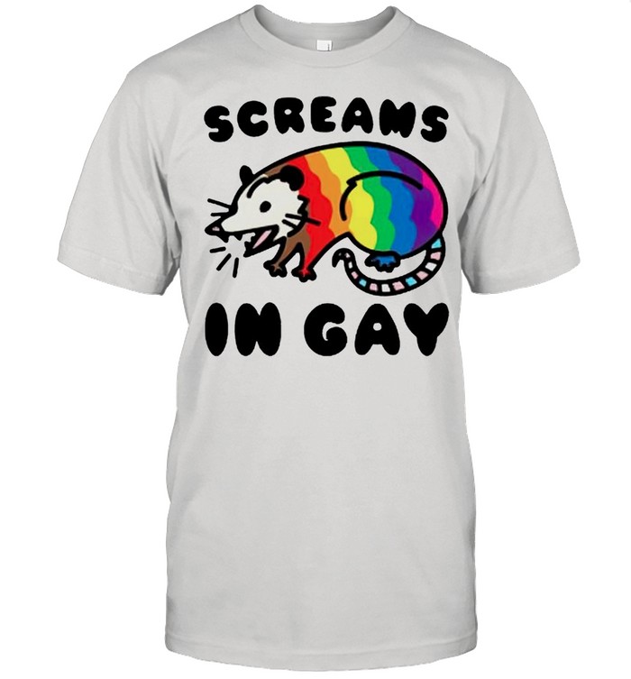 Lgbt Opossum Screams In Gay T-Shirt