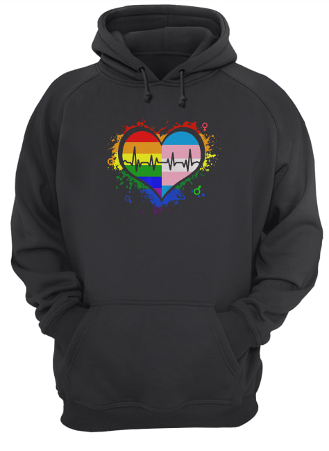 Lgbt Pansexual Heartbeat Rainbow T-Shirt Lgbt Pansexual Heartbeat Rainbow T-Shirt