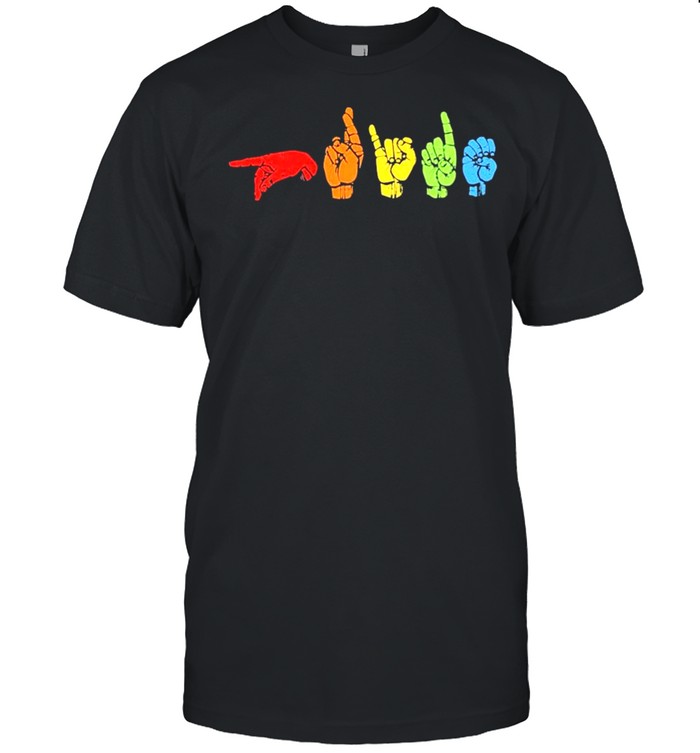 Lgbt Sign Language Rainbow T-Shirt Lgbt Sign Language Rainbow T-Shirt