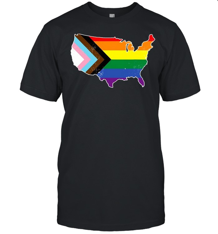 Lgbtq Equality Gay Bi Pride Progress Pride Flag Usa T-Shirt