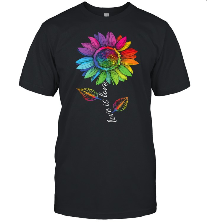 Lgbtq Rainbow Sunflower Flower Gay Pride Equality Love T-Shirt