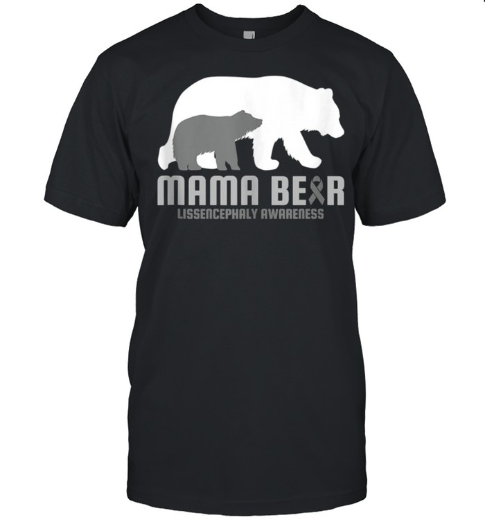 Lissencephaly Awareness Brain Disease Related Mama Bear Ribb T-Shirt
