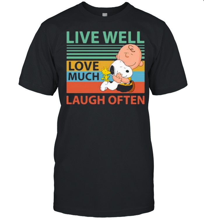 Live Well Love Much Laugh Often Snoopy Peanuts Vintage T-Shirt