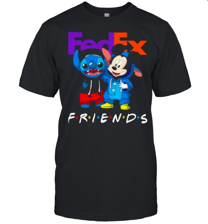Logo Fedex Friends Stitch And Mickey T-Shirt