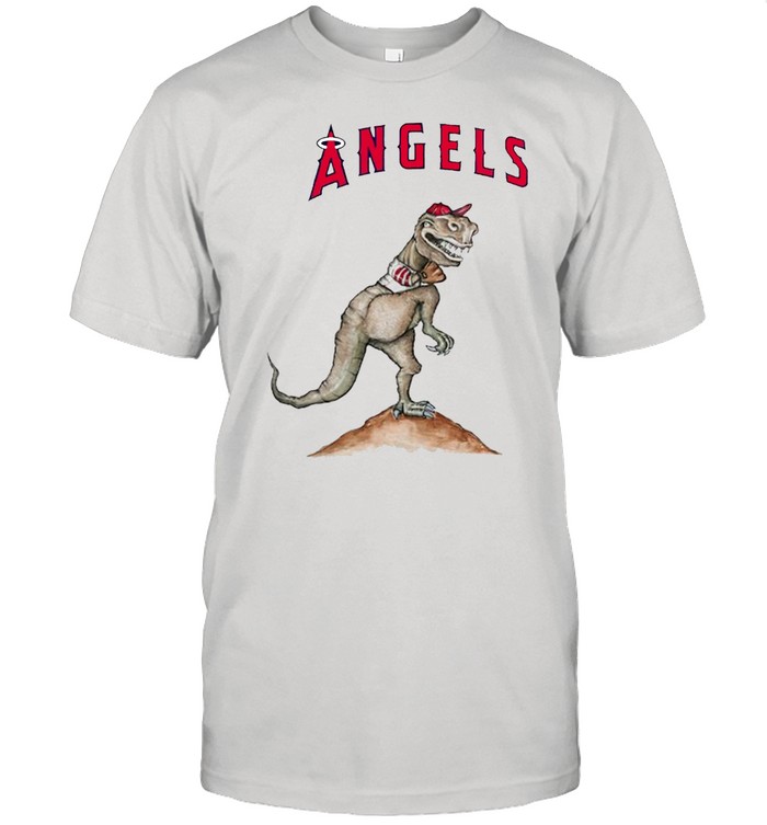 Los Angeles Angels T-Rex Throw A Baseball T-Shirt