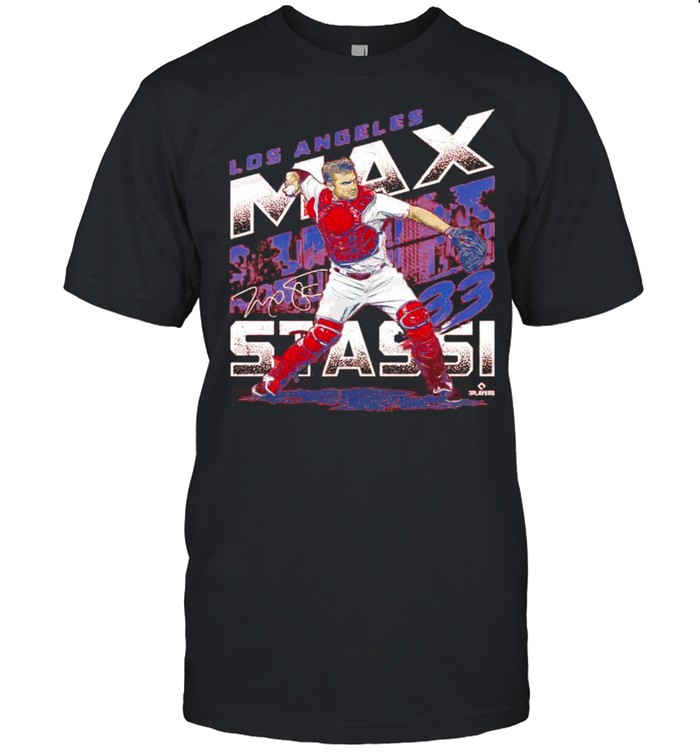 Los Angeles Baseball 33 Max Stassi Throw Ball Signature T-Shirt Los Angeles Baseball 33 Max Stassi Throw Ball Signature T-Shirt