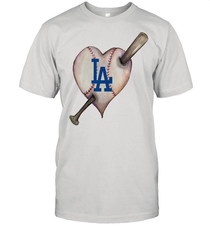 Los Angeles Dodgers Heart Bat T-Shirt Los Angeles Dodgers Heart Bat T-Shirt
