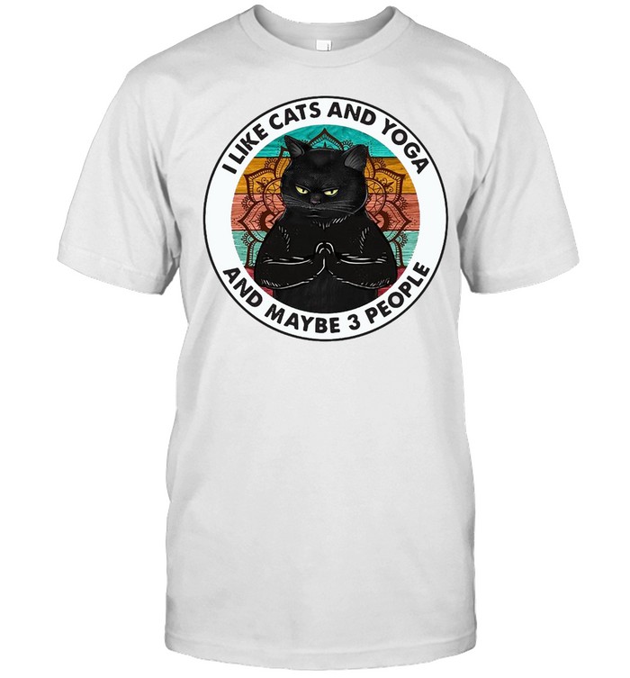 Lotus Flower I Like Cats And Yoga And Maybe 3 People T-Shirt