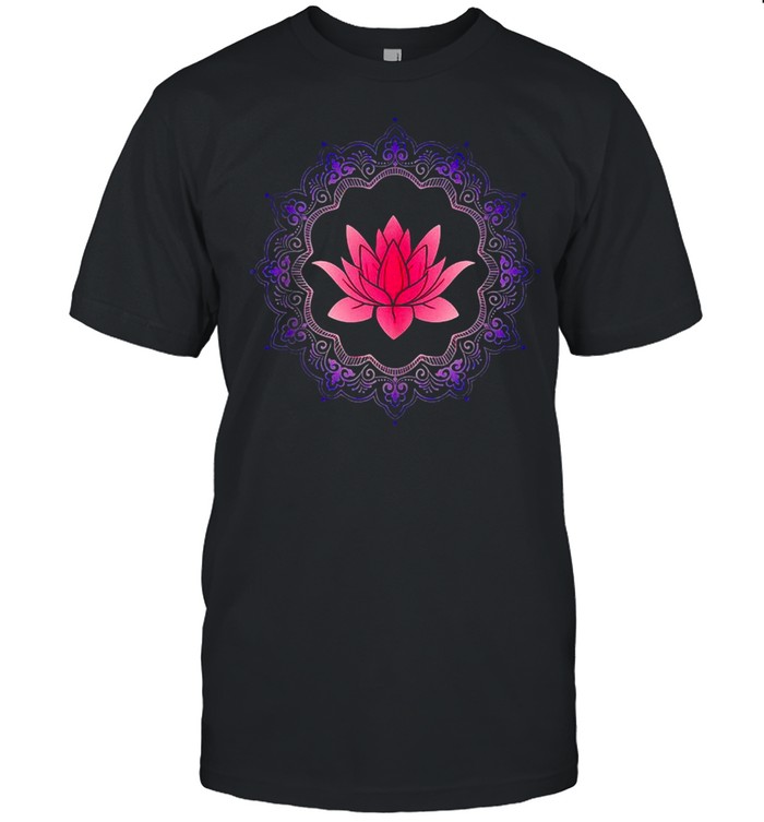 Lotus In Mandala Circle Yoga Women Meditation T-Shirt