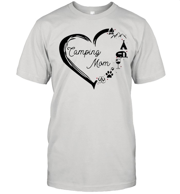 Love Camping Mom Wine Dog Flip Flop T-Shirt