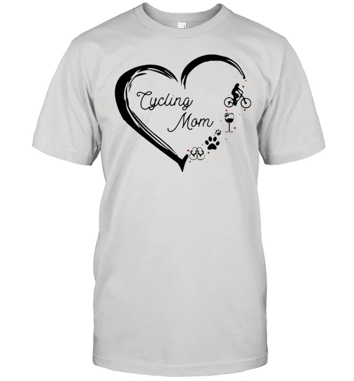 Love Cycling Mom Wine Dog Flip Flop T-Shirt