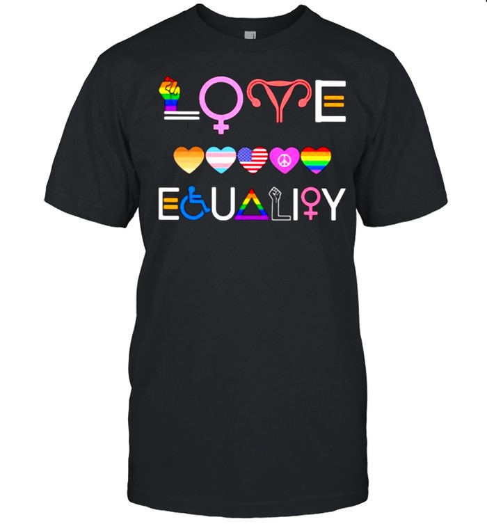 Love Equality Lgbt Melanin American Flag Heart T-Shirt