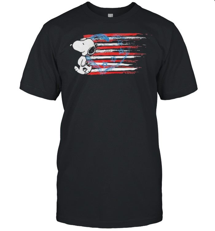 Love Flag Snoopy 4Th Of July Independence T-Shirt