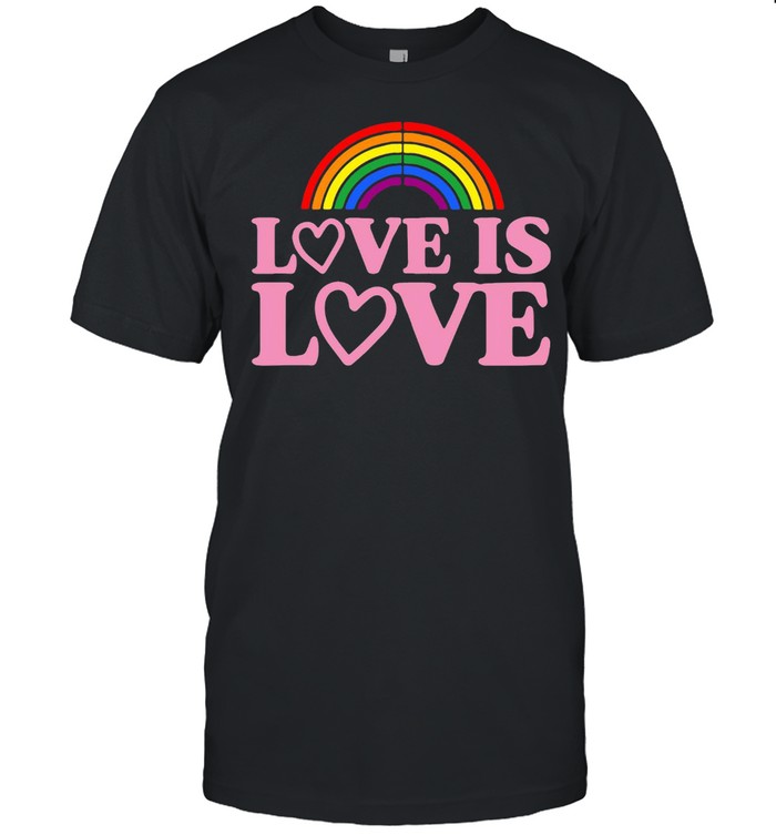 Love Is Love Hearts Cute Lesbian Gay Pride Stuff Lgbtq Ally Zip T-Shirt