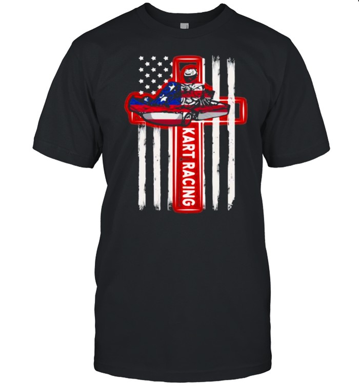Love Kart Racing American Flag T-Shirt