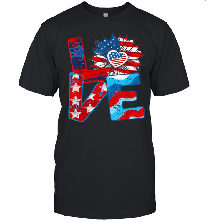 Love My America Sunflower 4Th July Patriotic T-Shirt Love My America Sunflower 4Th July Patriotic T-Shirt