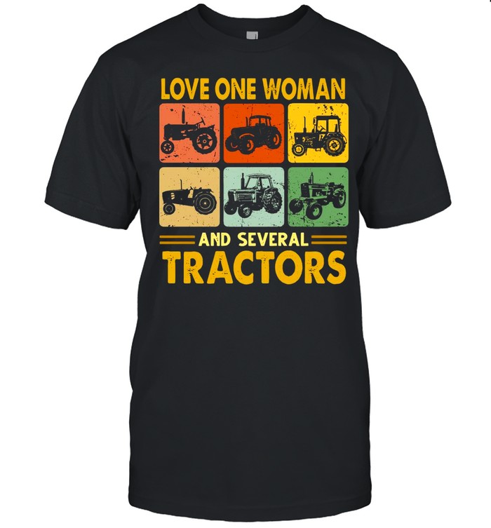 Love One Woman And Several Tractors Vintage T-Shirt