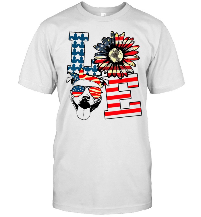 Love Sunflower American Flag T-Shirt Love Sunflower American Flag T-Shirt