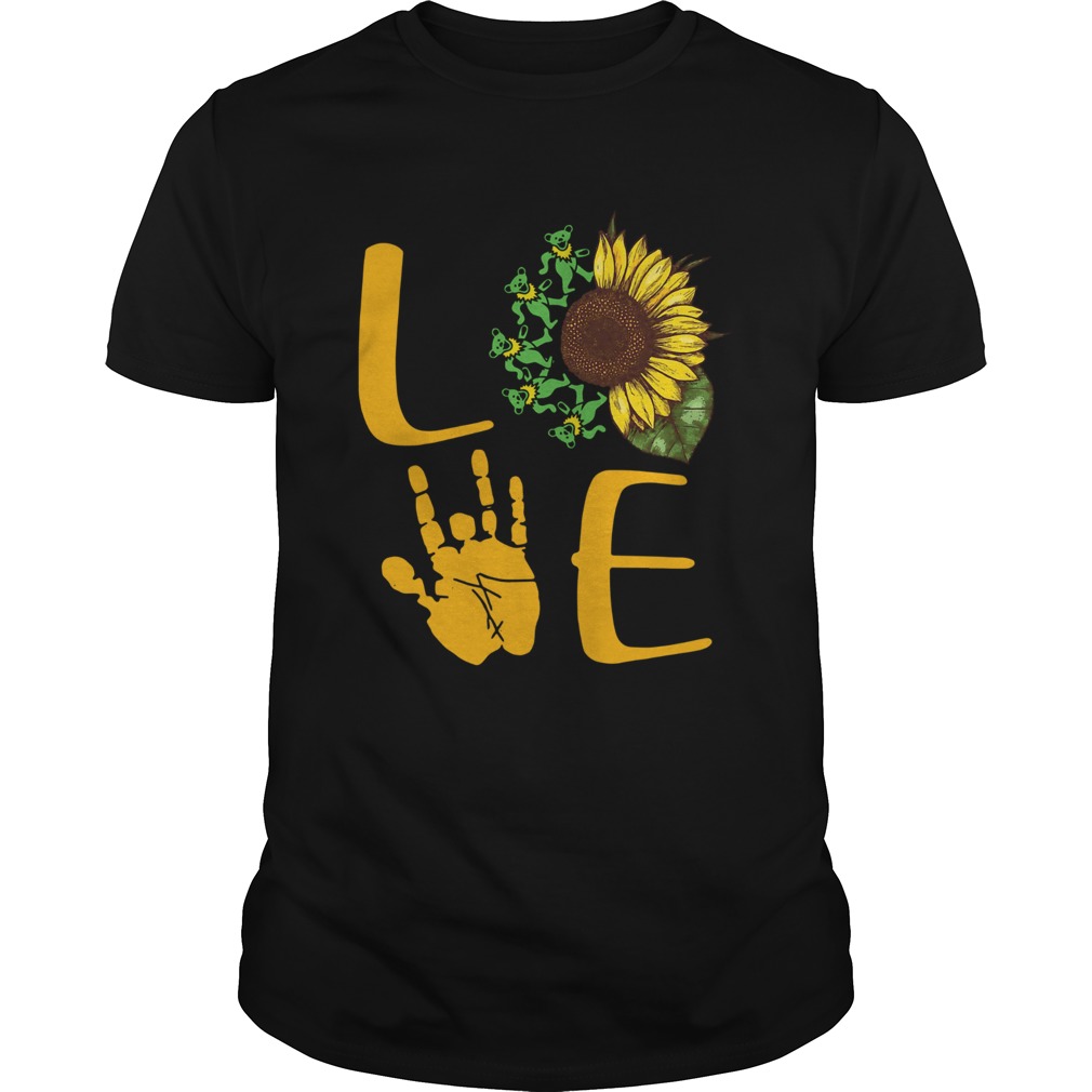 Love Sunflower Grateful Dead Bear T-Shirt
